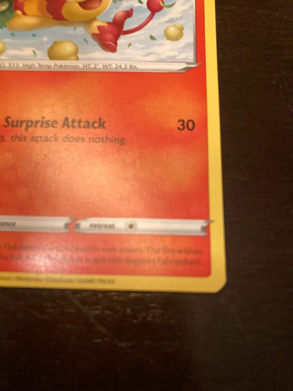 Pokemon Pansear Fire-Type Trading Card - Red & Yellow